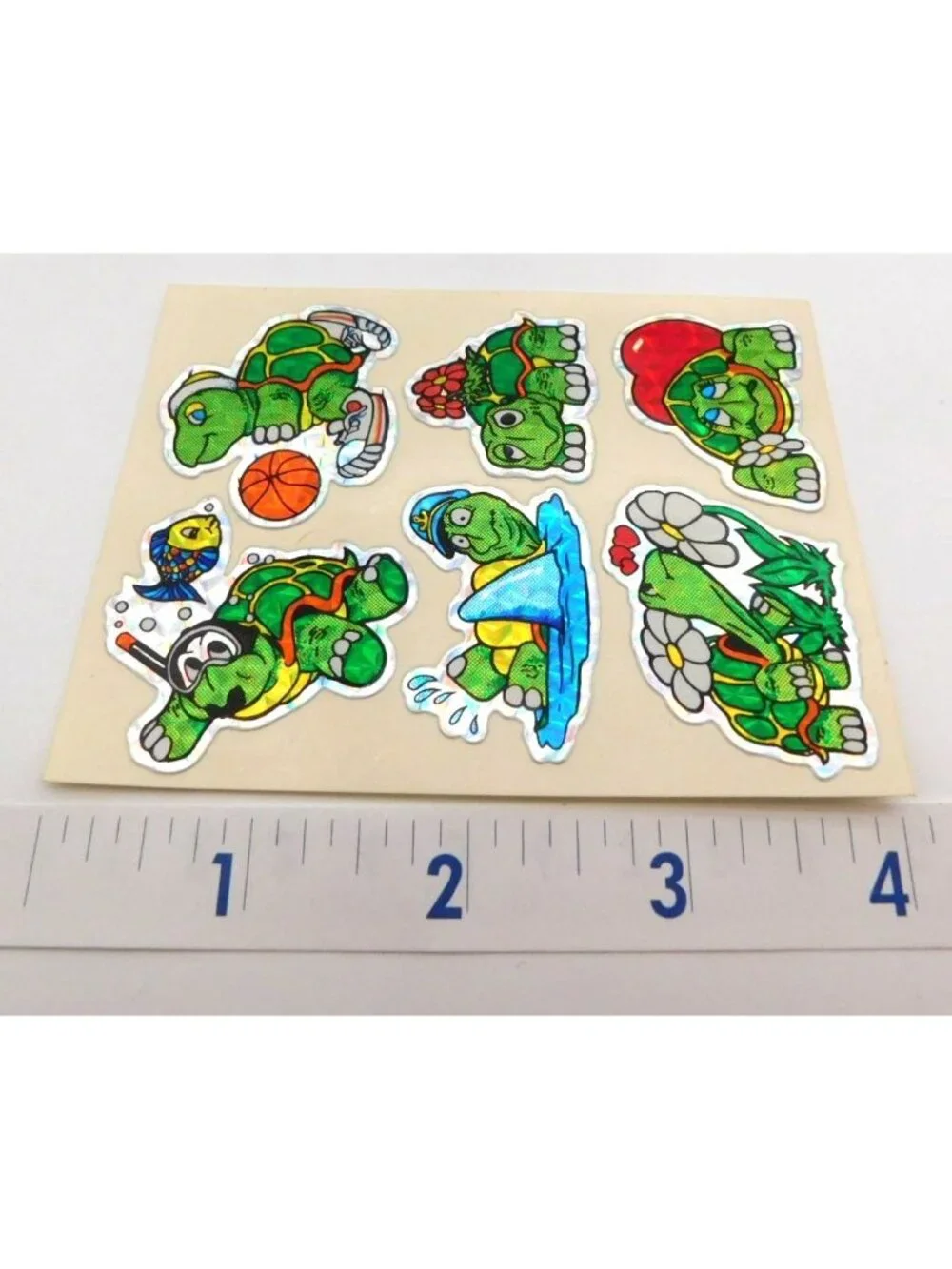 Vintage Vending Prism Holographic Turtle Frog Sticker Sheets 1980s Collectible